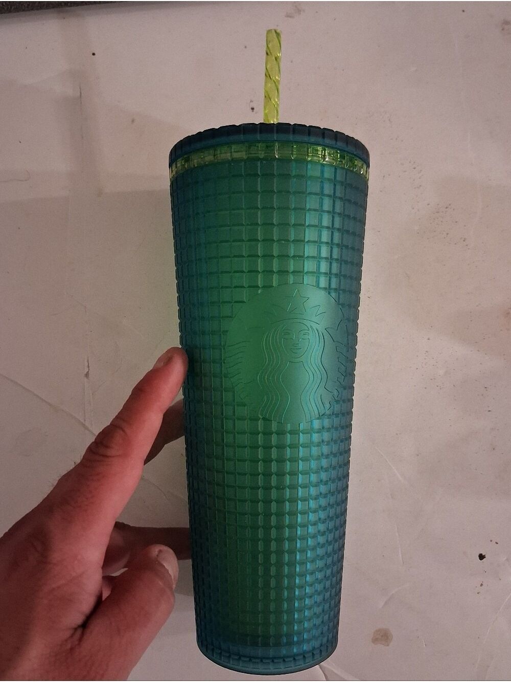 Starbucks MOUNTAIN DEW GREEN Grid Studded Jelly Tumbler - 24oz